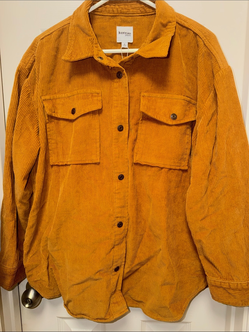 Kensie Corduroy Utility Jacket in Mustard